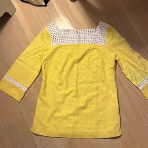 Lilly Pulitzer yellow cotton 3/4 top